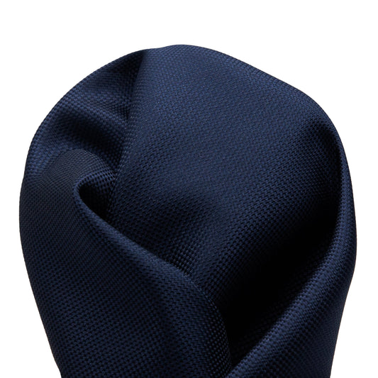 Navy Luxury Textured Weave Pocket Square