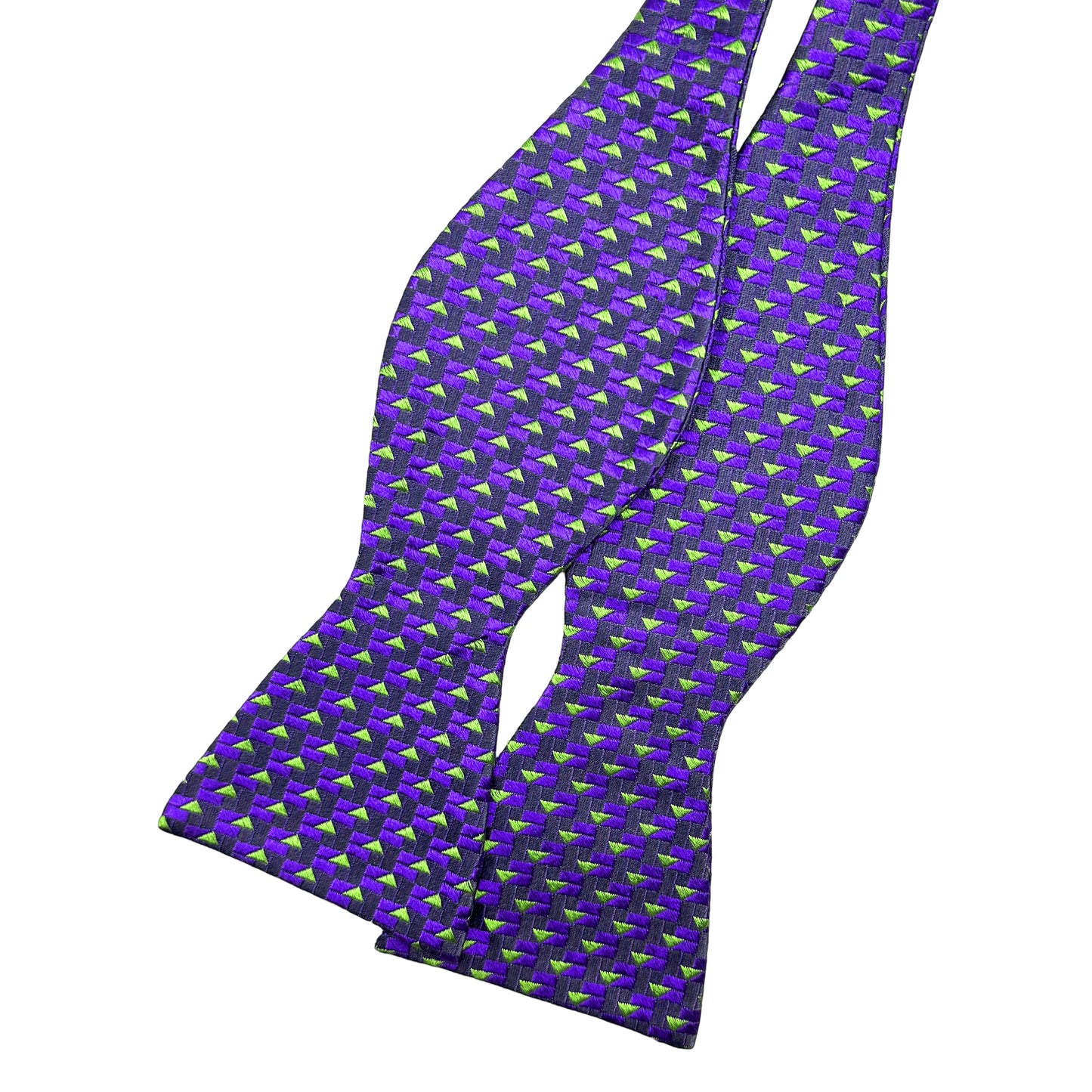 Purple Luxury Silk Geometric Weave Self Tied (T.Y.O.) Bow Tie