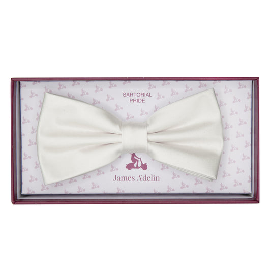 Off White Luxury Satin Weave Bow Tie