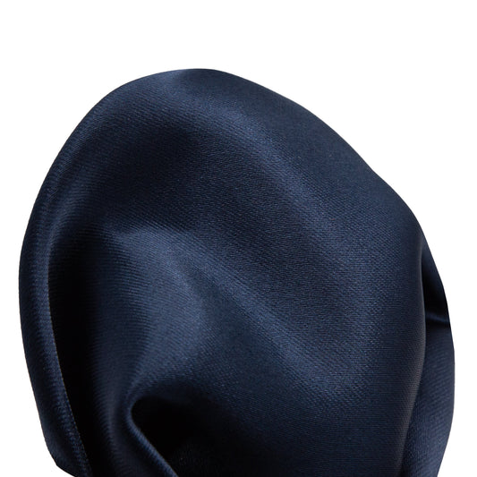 Navy Luxury Satin Weave Pocket Square