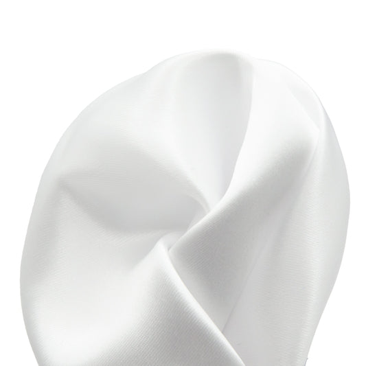 White Luxury Satin Weave Pocket Square
