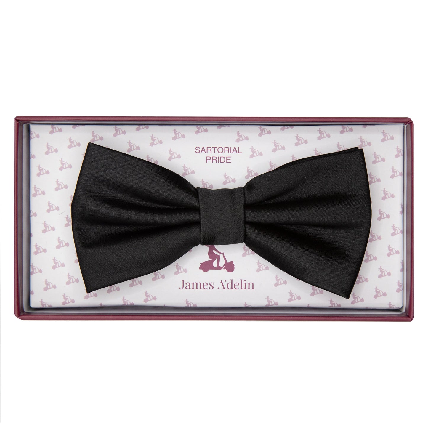 Black Luxury Satin Weave Bow Tie