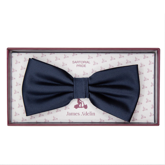 Navy Luxury Satin Weave Bow Tie