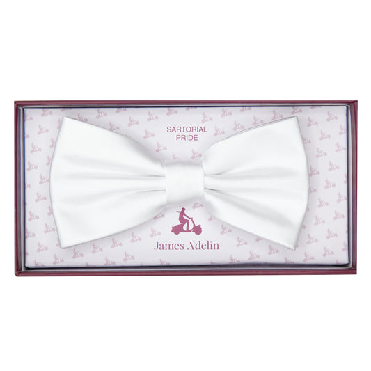 White Luxury Satin Weave Bow Tie