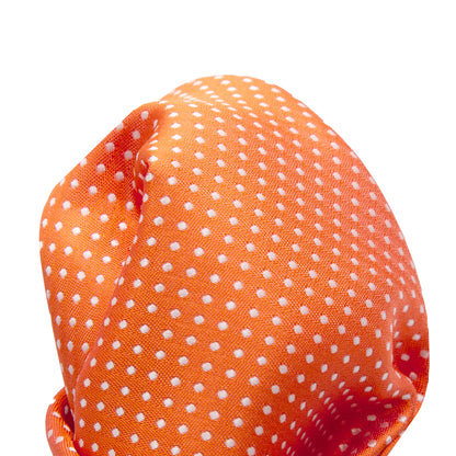 Orange/White Luxury Mini Spotted Weave Pocket Square