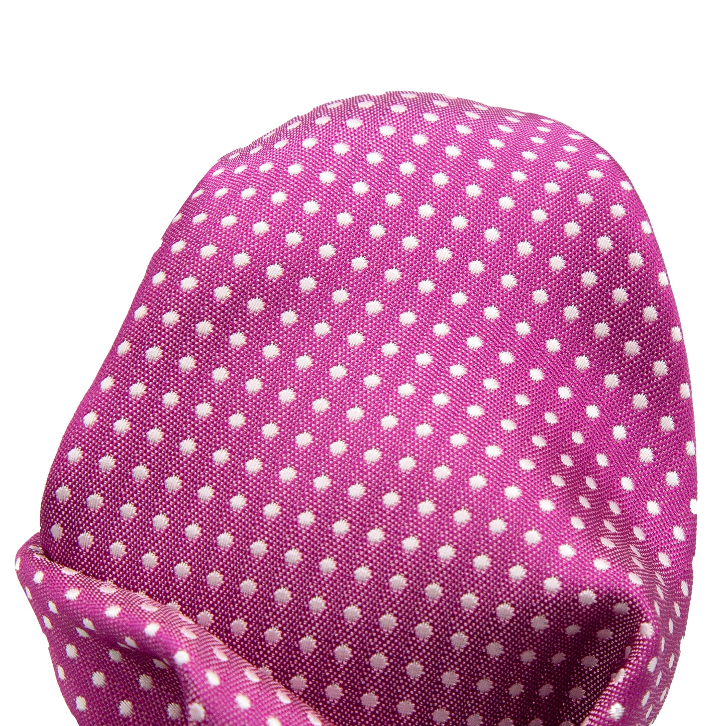 Magenta/White Luxury Mini Spotted Weave Pocket Square