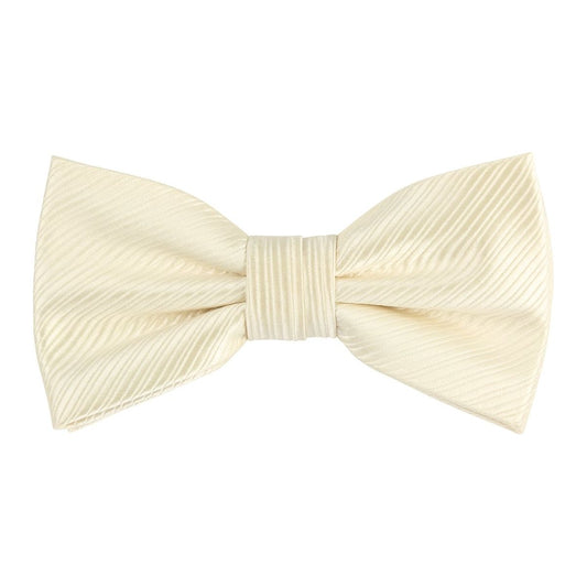 Ivory Diagonal Mini Striped Weave Bow Tie