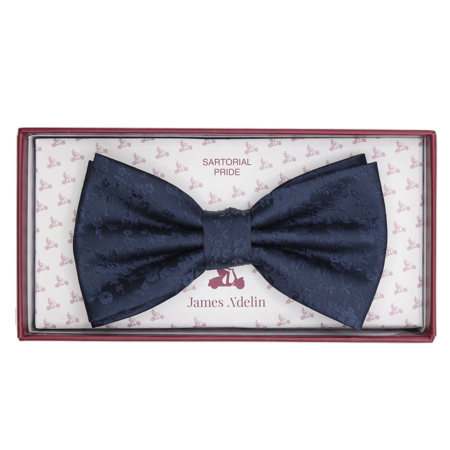 Navy Luxury Floral Weave Bow Tie