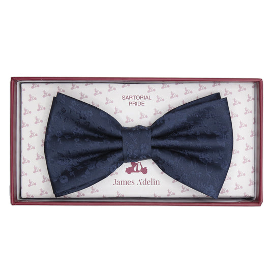 Navy Luxury Floral Weave Bow Tie
