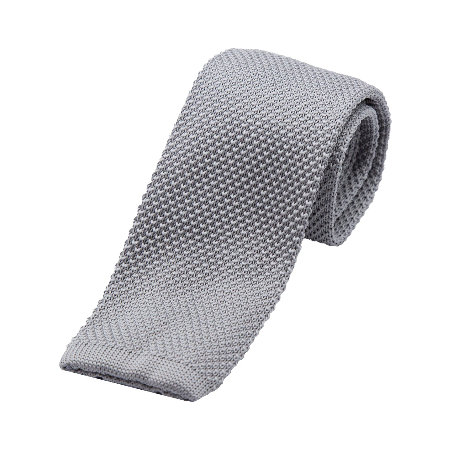 Silver Luxury Knitted Neck Tie