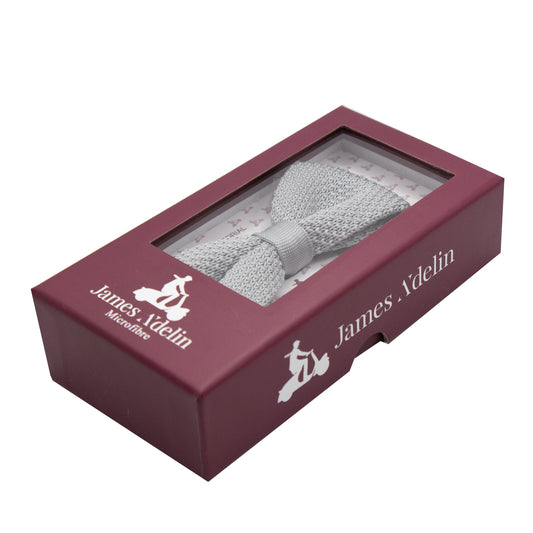 Silver Luxury Knitted Bow Tie
