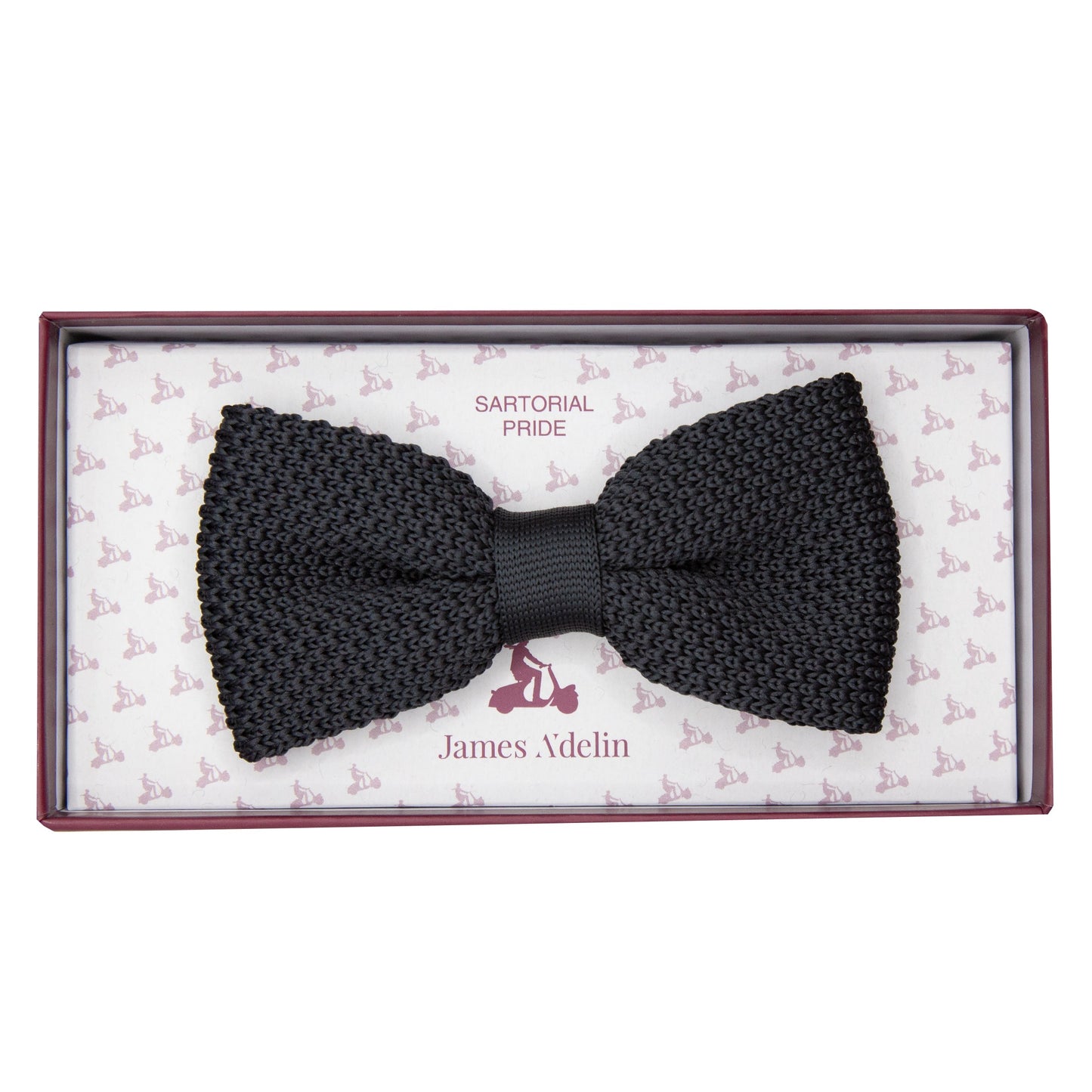 Charcoal Luxury Knitted Bow Tie
