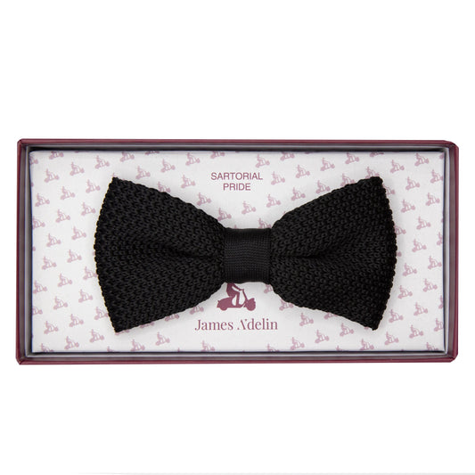 Black Luxury Knitted Bow Tie