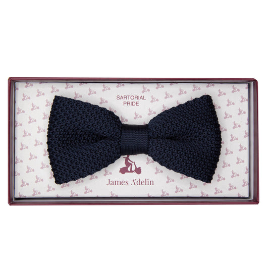 Navy Luxury Knitted Bow Tie