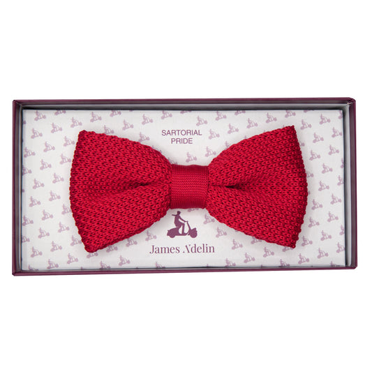 Red Luxury Knitted Bow Tie