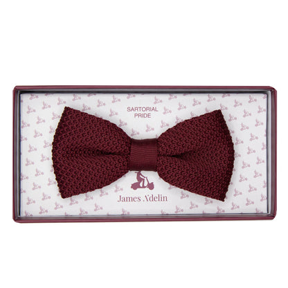 Burgundy Luxury Knitted Bow Tie