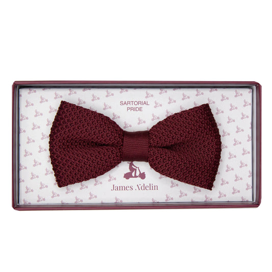 Burgundy Luxury Knitted Bow Tie