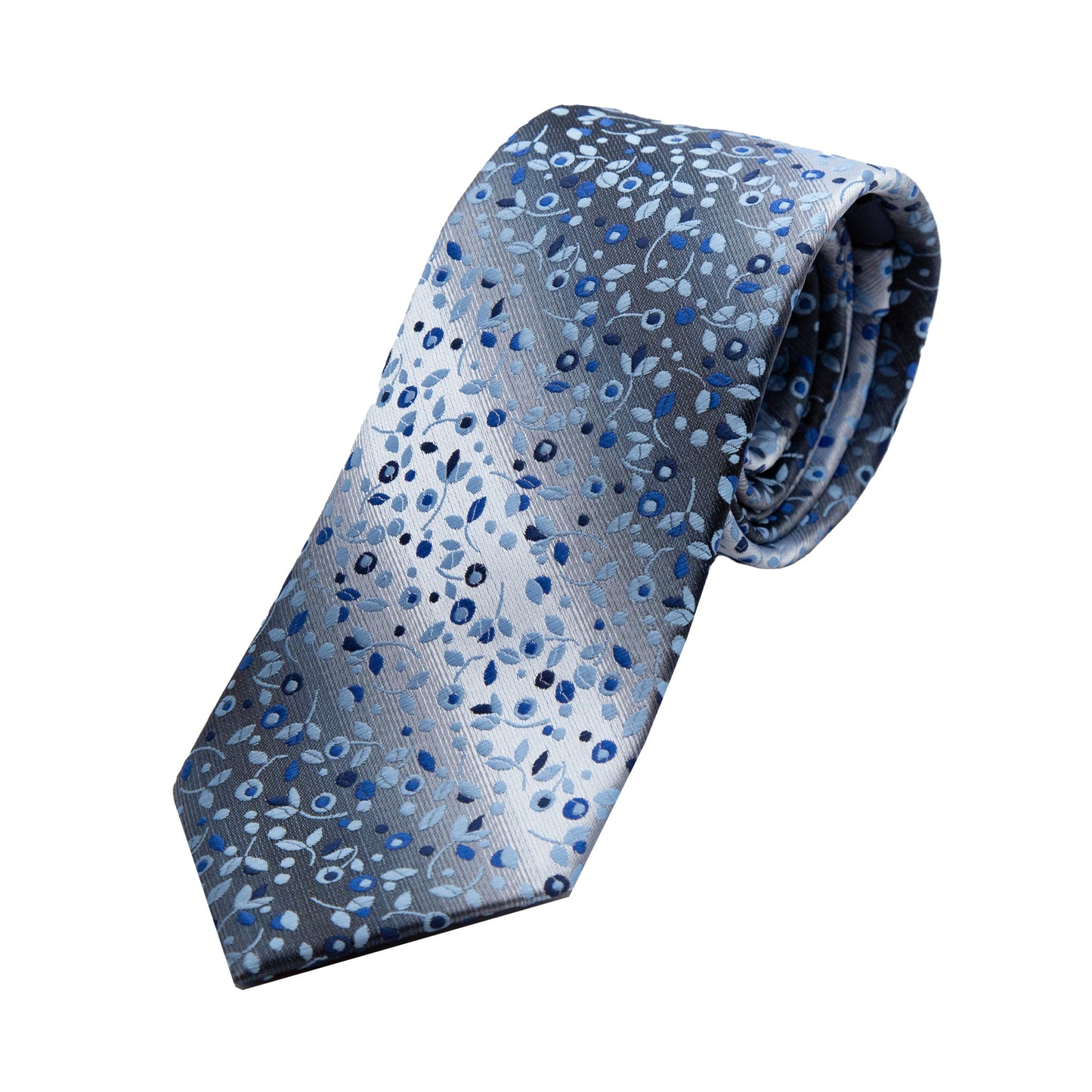 Blue Luxury Mini Floral Weave Neck Tie