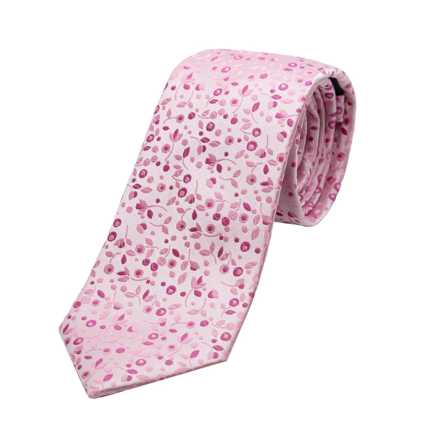 Pink Luxury Mini Floral Weave Neck Tie