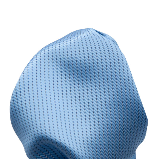 Sky Blue Luxury Spotted Pin Dot Textured Weave Pocket Square