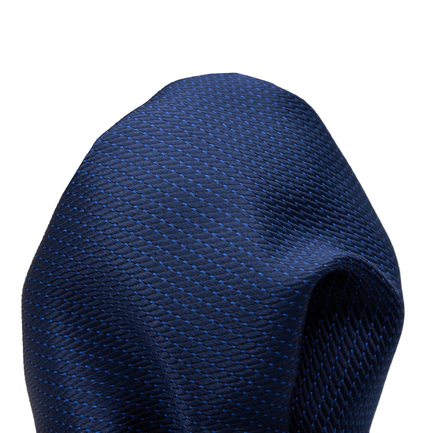 Navy Luxury Spotted Pin Dot Textured Weave Pocket Square