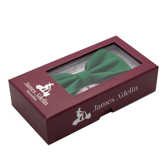 Green Luxury Spotted Pin Dot Textured Weave Bow Tie