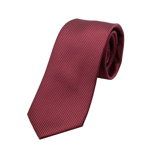 Burgundy Luxury Spotted Pin Dot Textured Weave Neck Tie