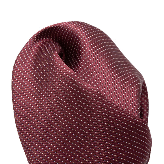 Burgundy Luxury Spotted Pin Dot Textured Weave Pocket Square