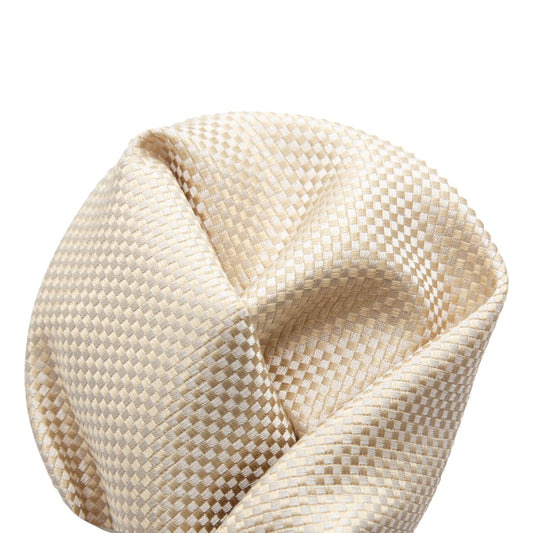 Beige Luxury Textured Weave Pocket Square