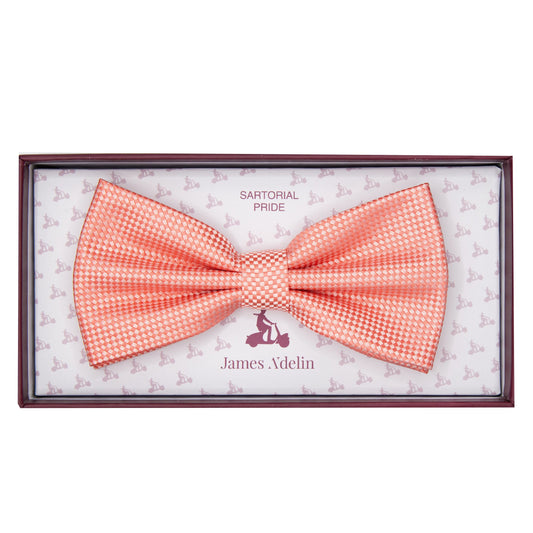 Soft Orange Luxury Textured Weave Bow Tie