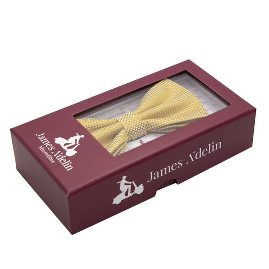 Soft Gold Luxury Textured Weave Bow Tie