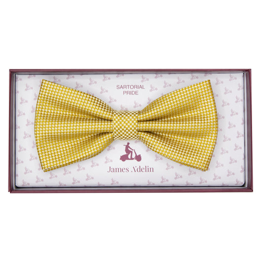 Soft Gold Luxury Textured Weave Bow Tie