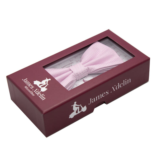 Soft Pink Luxury Textured Weave Bow Tie