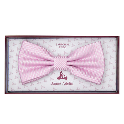 Soft Pink Luxury Textured Weave Bow Tie