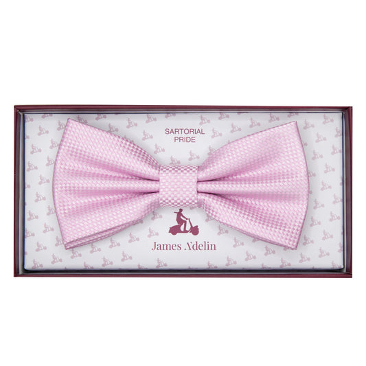Soft Pink Luxury Textured Weave Bow Tie