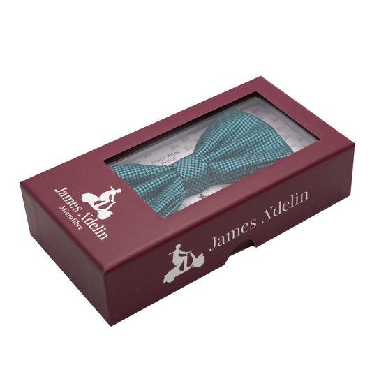 Turquoise Blue Luxury Textured Weave Bow Tie