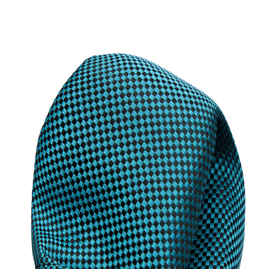 Turquoise Blue Luxury Textured Weave Pocket Square