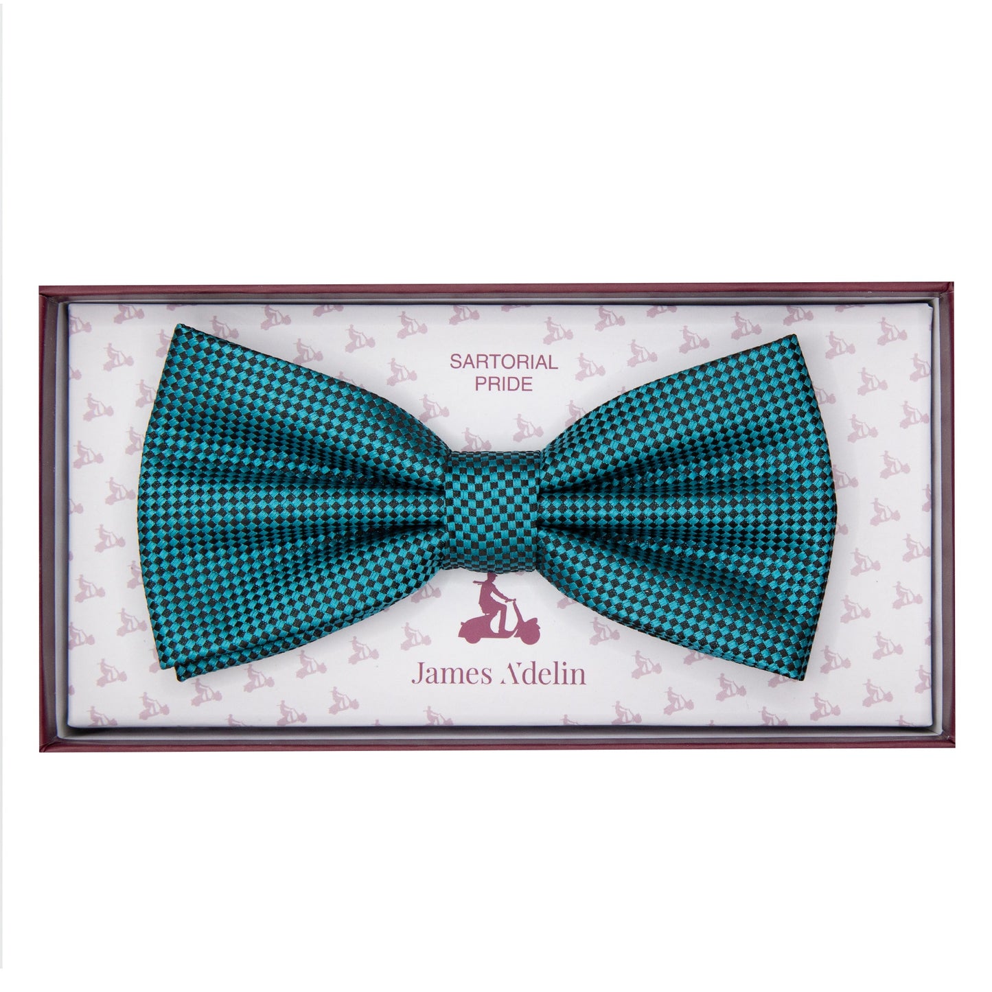 Turquoise Blue Luxury Textured Weave Bow Tie