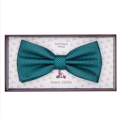 Turquoise Blue Luxury Textured Weave Bow Tie