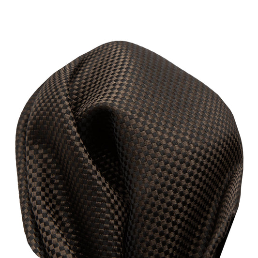 Brown Luxury Textured Weave Pocket Square