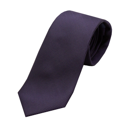 Dark Purple Luxury Textured Weave Neck Tie