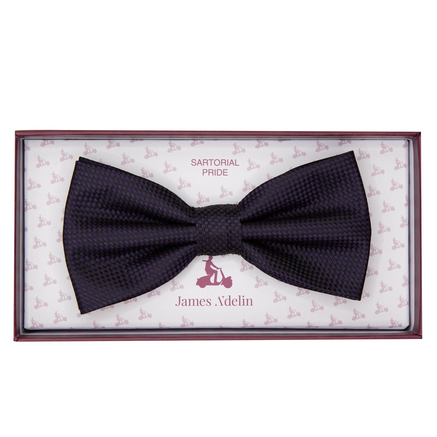 Dark Purple Luxury Textured Weave Bow Tie