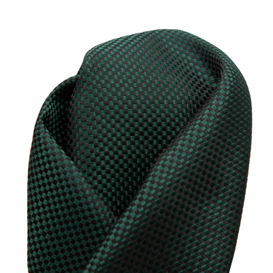 Dark Green Luxury Textured Weave Pocket Square