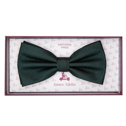 Dark Green Luxury Textured Weave Bow Tie
