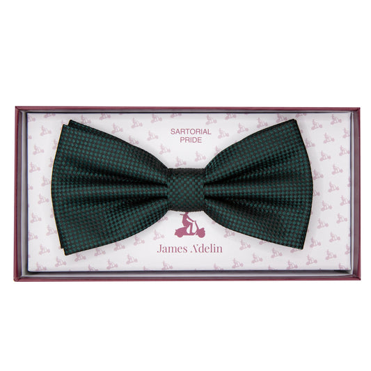 Dark Green Luxury Textured Weave Bow Tie