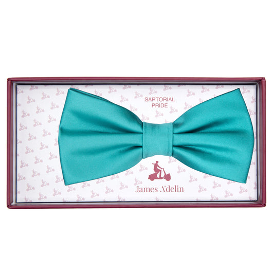 Aqua Luxury Satin Weave Bow Tie