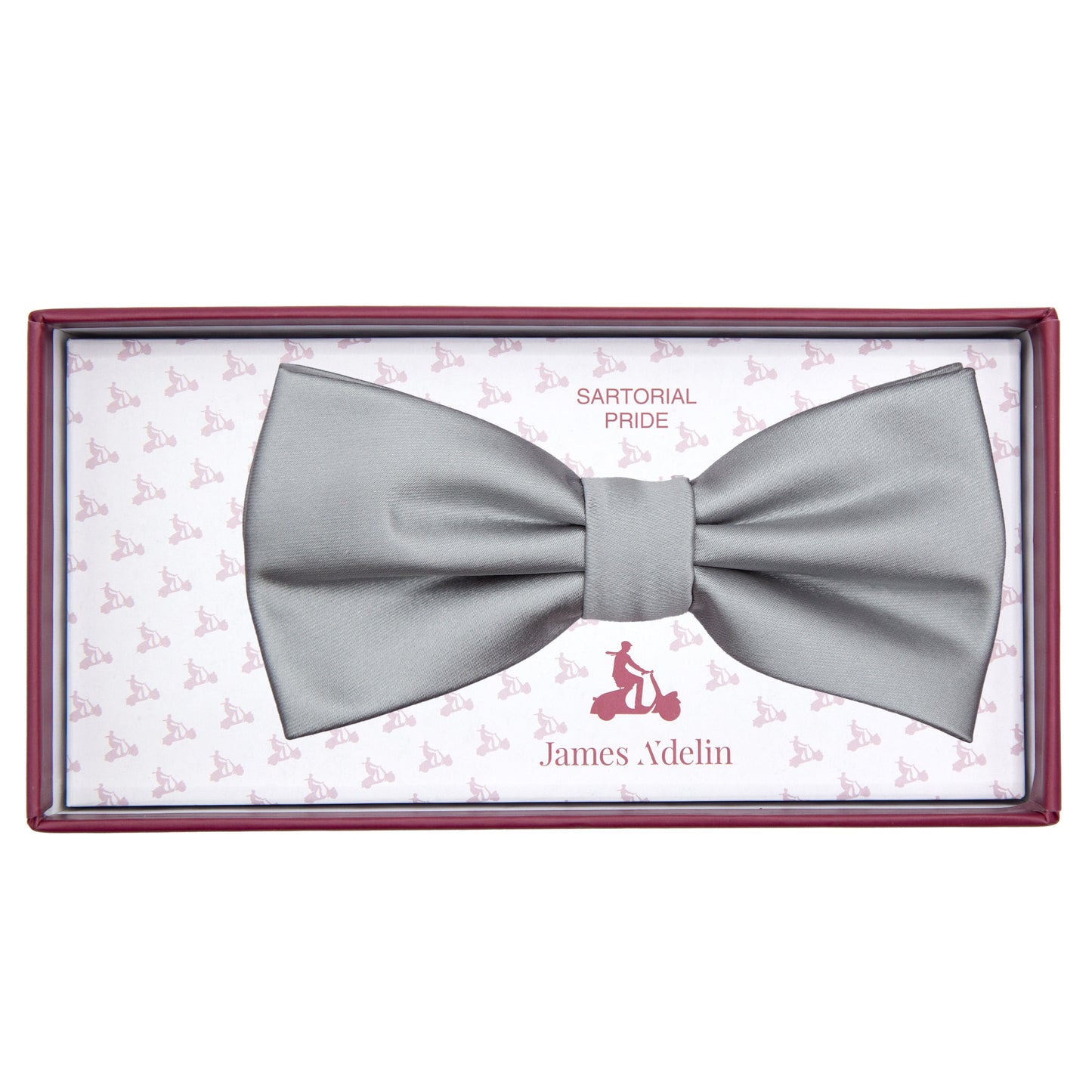 Silver Luxury Satin Weave Bow Tie