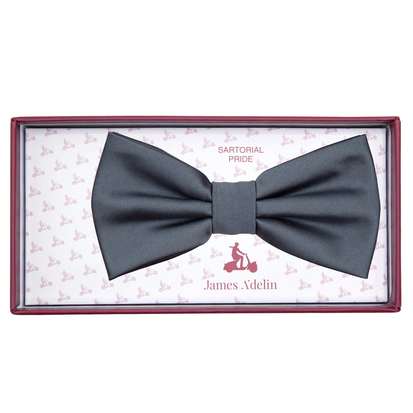 Charcoal Luxury Satin Weave Bow Tie
