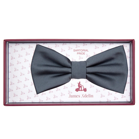 Charcoal Luxury Satin Weave Bow Tie