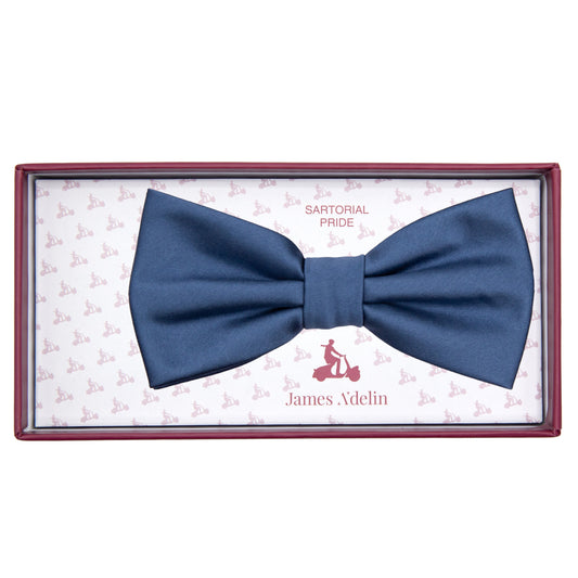 Slate Blue Luxury Satin Weave Bow Tie